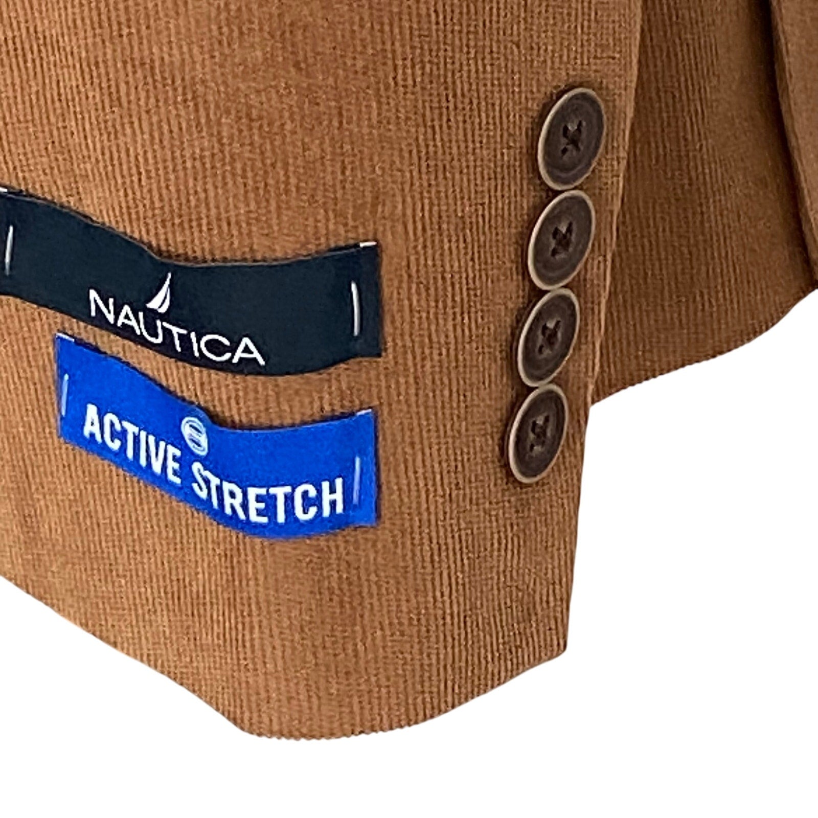 Nautica Men's 38 Regular Corduroy Sport Coat Modern Fit Camel Brown