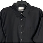 Roundtree & Yorke Dress Shirt Men's 20 36/37 Tall Slim Cotton Twill Black