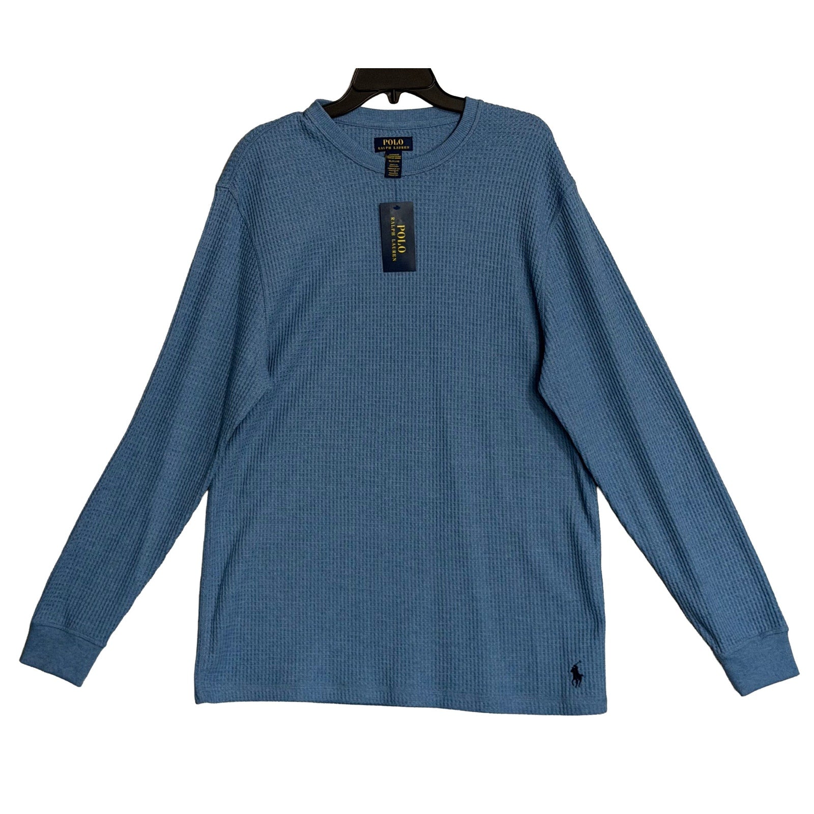 Polo Ralph Lauren Sleepwear Men's XL Waffle-Knit Crew Neck T-Shirt Blue