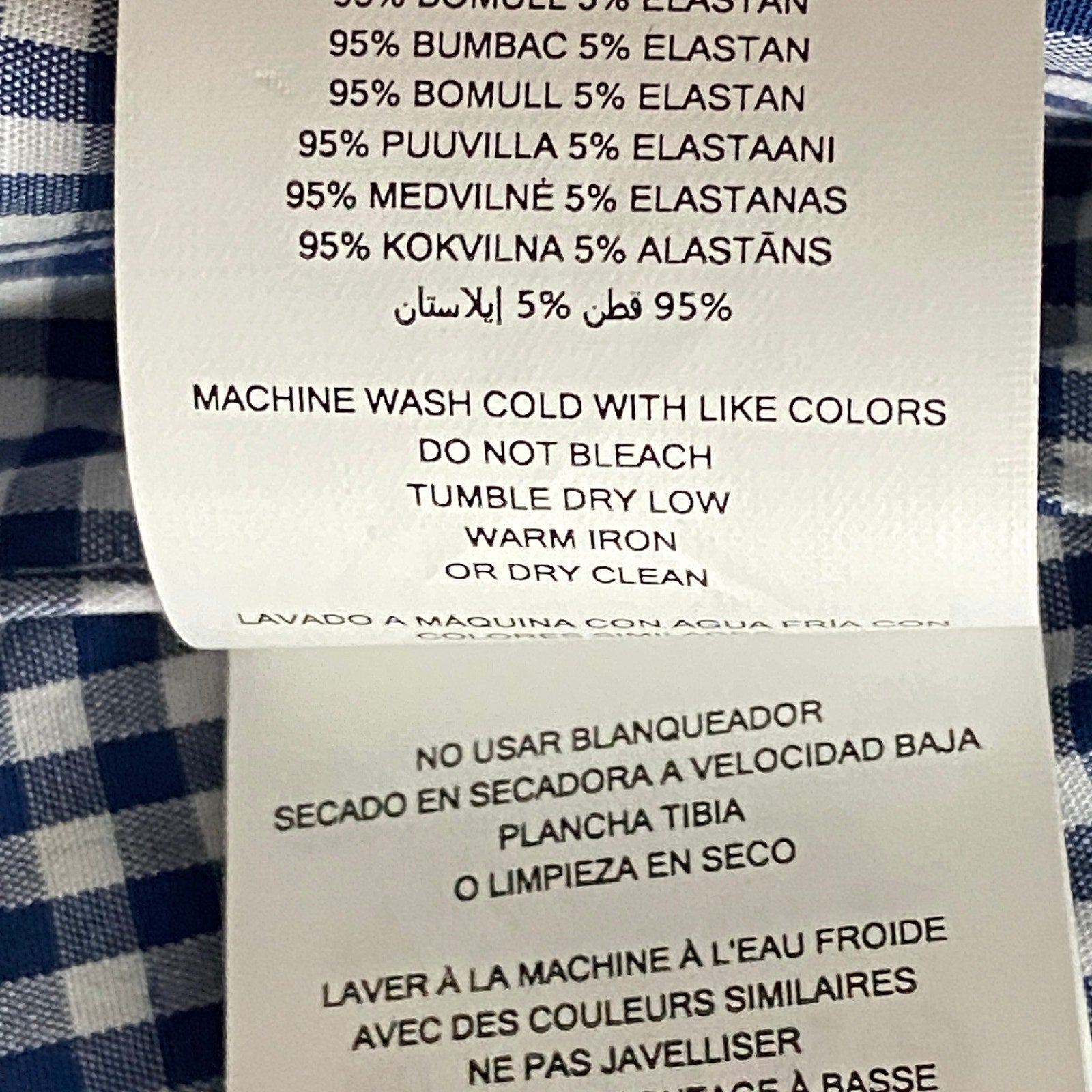 Michael Kors Men's Small Slim Fit Short Sleeve Polo Shirt Blue Gingham