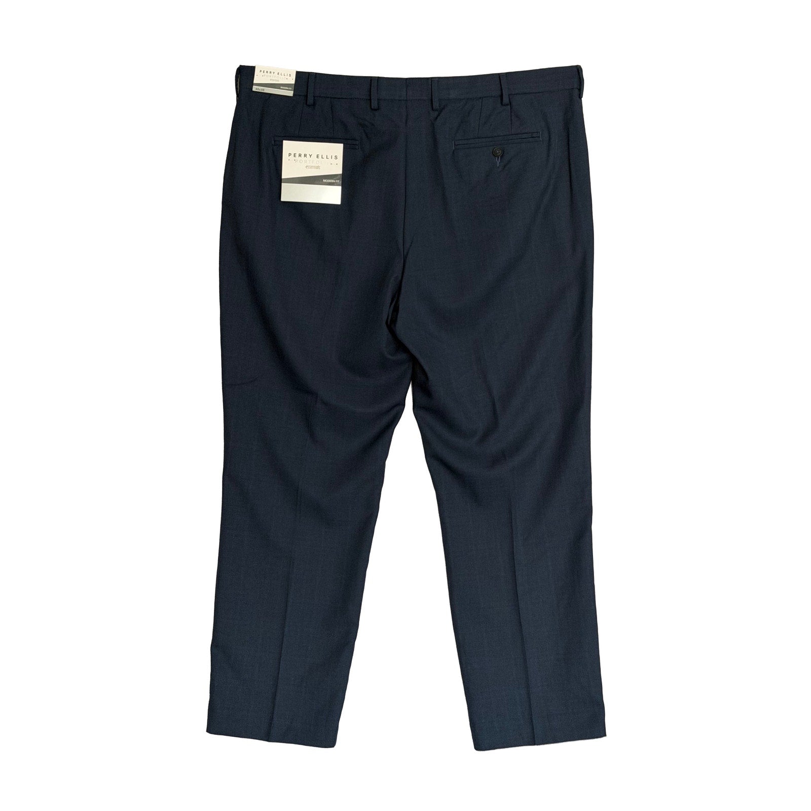 Perry Ellis Portfolio Pants Men's 40"x30" Dress Pants Modern Fit Indigo