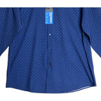 Nautica Dress Shirt Men's XL 17-17.5 34/35 Performance Slim Fit Blue Geo
