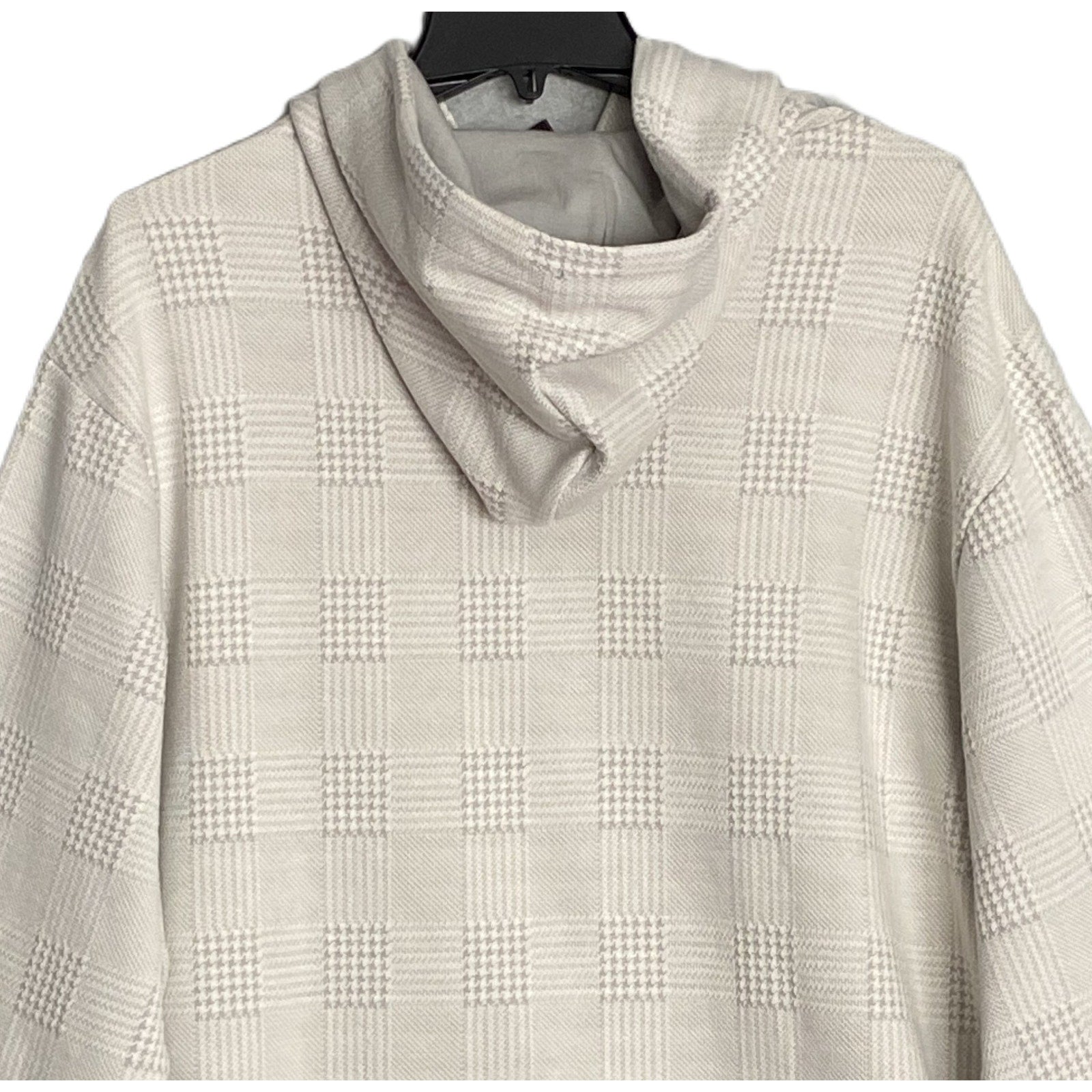 Daniel Cremieux 38 Hoodie Men's XXL Drawstring Hood Lt Grey Heather Check