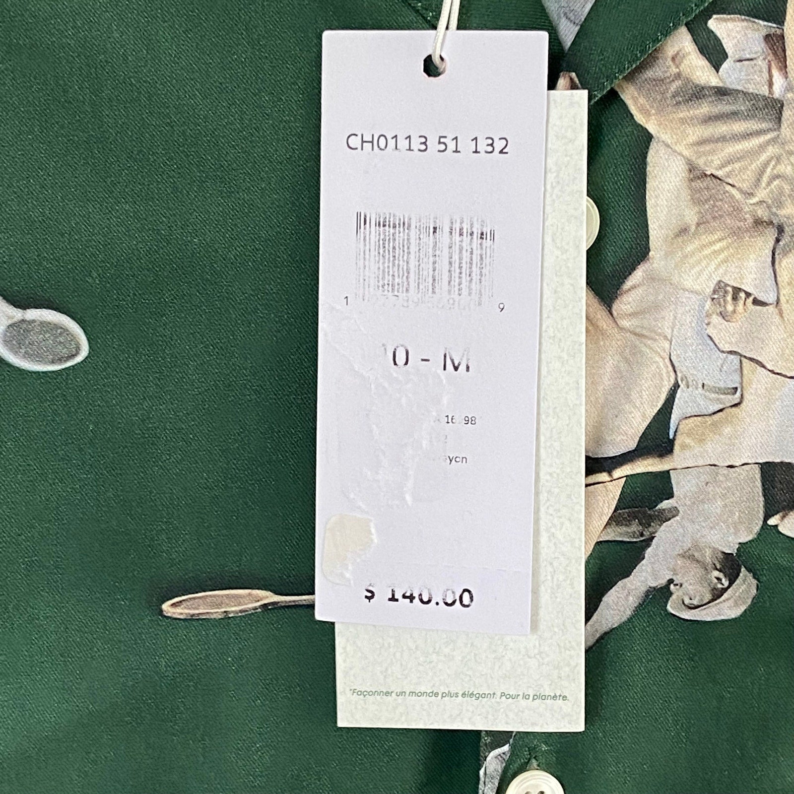 Lacoste Camp Shirt Men's Medium Relaxed Fit Short Sleeve Rene Lacoste Print