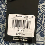 Bugatchi Shirt Men's Small Shaped Fit Linen Blend Short Sleeve Indigo Floral