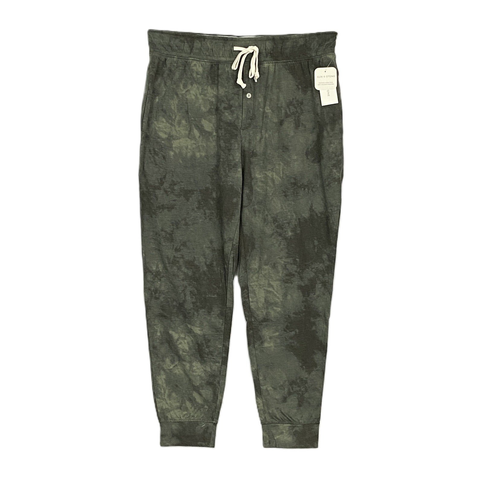 Sun + Stone Men's Tie Dye PJ Jogger Large Drawstring Button Fly 3-Pocket