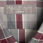 Daniel Cremieux Shirt Men's XXL Supima Cotton Cashmere Blend Gray/Wine Check