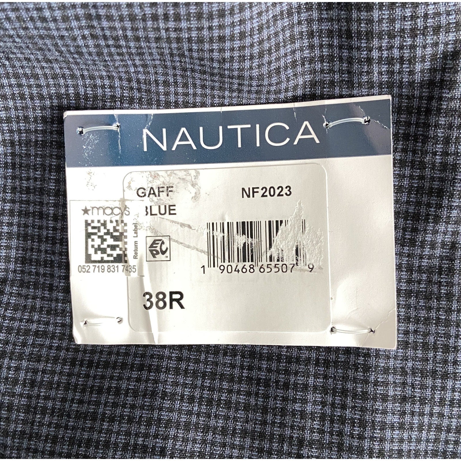Nautica Sport Coat Men's 38R Modern Fit Active Lined Stretch Blue Check