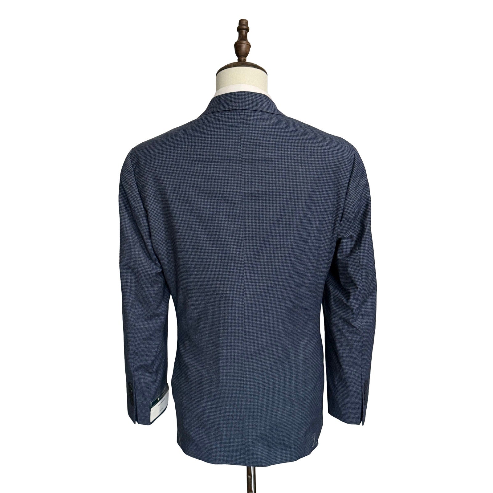 Brooks Brothers Sport Coat Men's 42 Short Blue Micro-Check Wool Blend