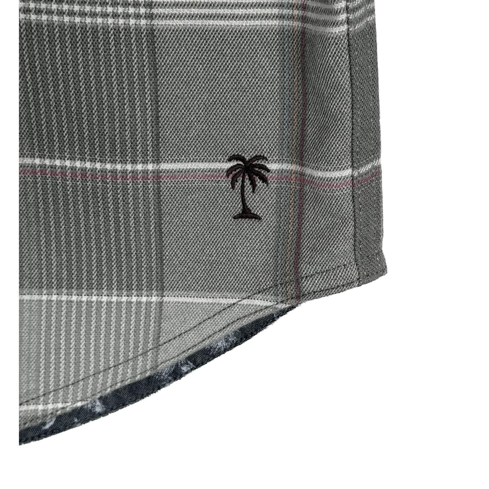 Tommy Bahama Shirt Men's Medium Canyon Beach Flannel Smoke Grey Plaid