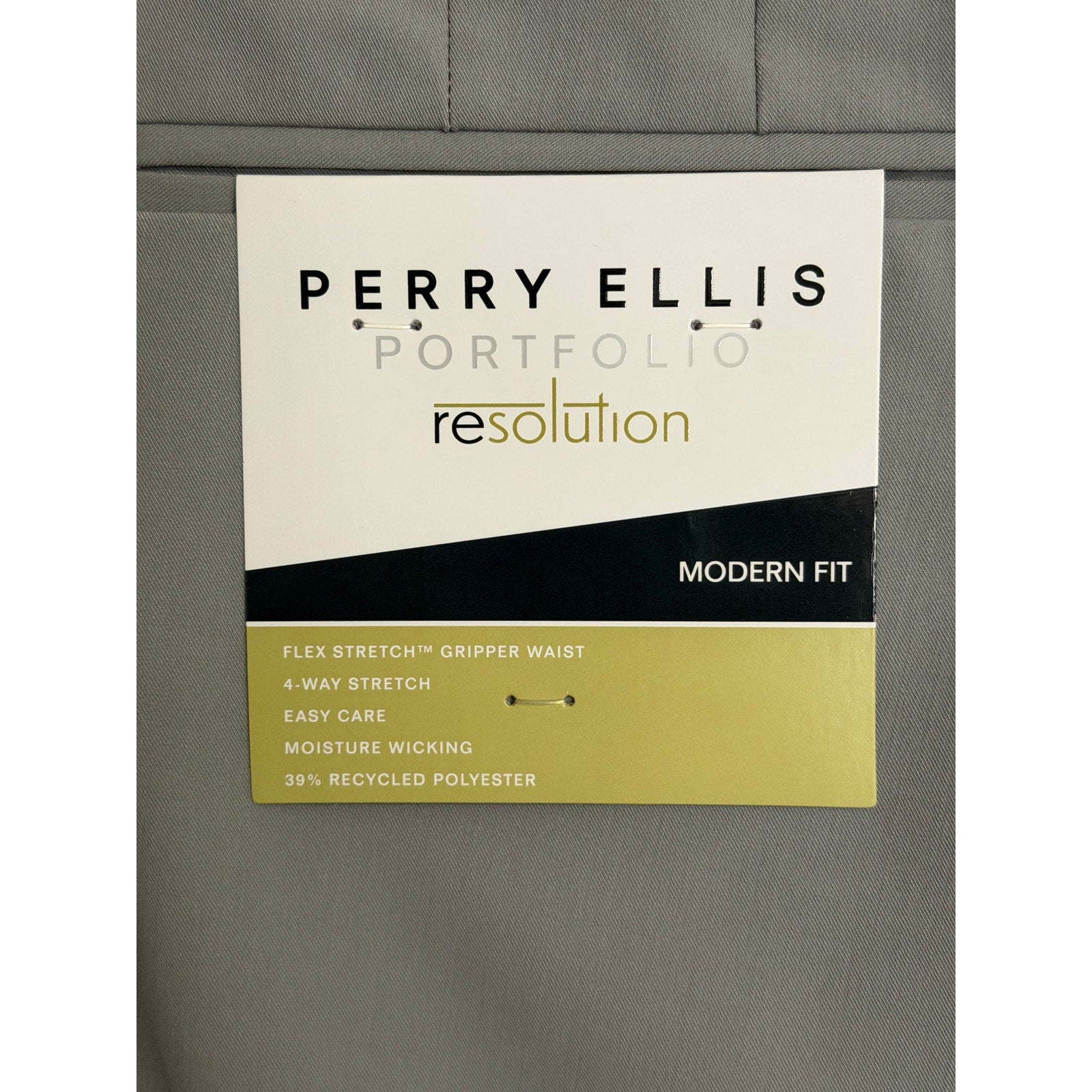 Perry Ellis Portfolio Pants Men's 38x32 Modern Fit Dress Pant Chiseled Stone