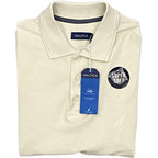 Nautica Polo Shirt Men's Medium Cotton Short Sleeve Cream