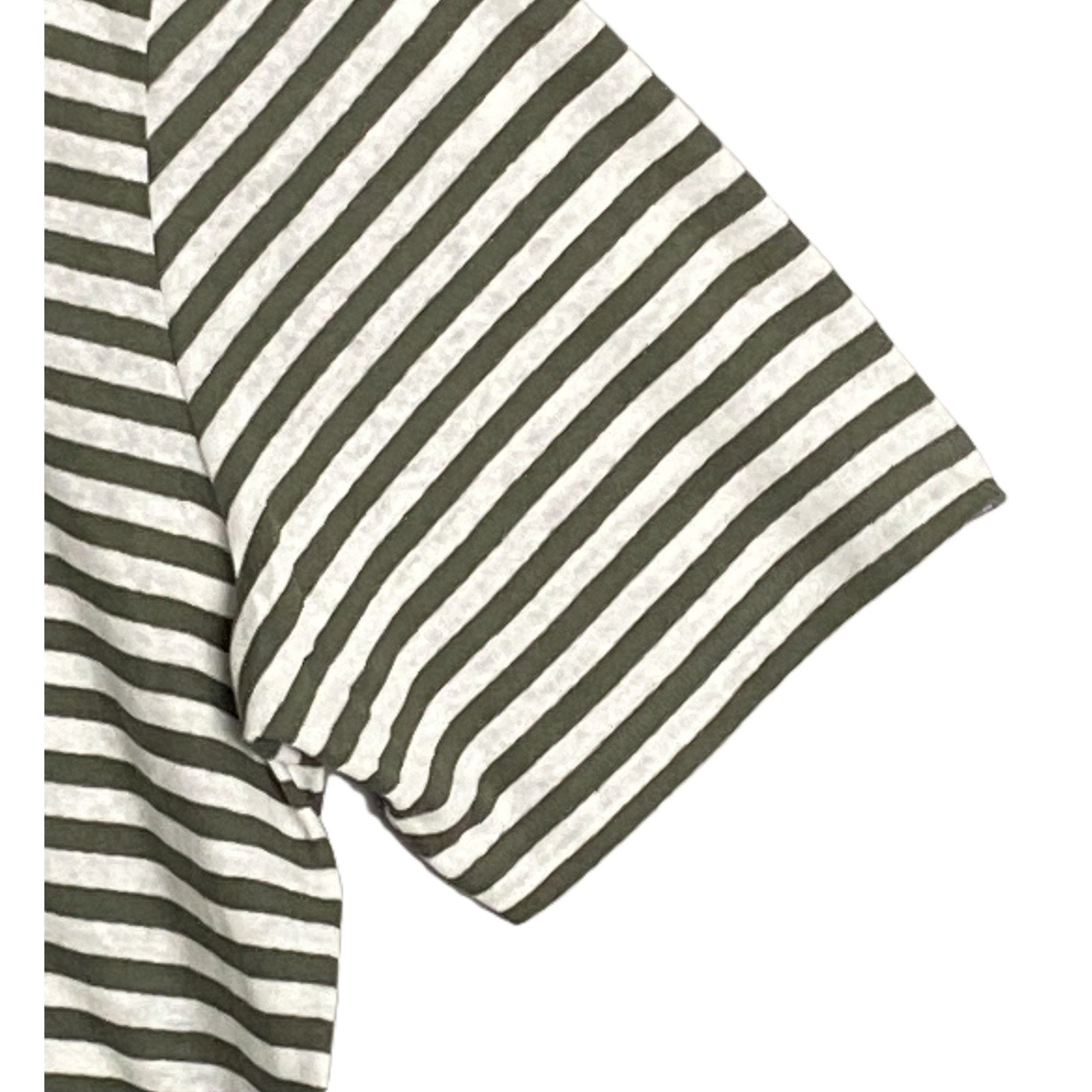 Boss Short Sleeve T-Shirt Men's 3XT Big & Tall Cotton Linen Green Stripe