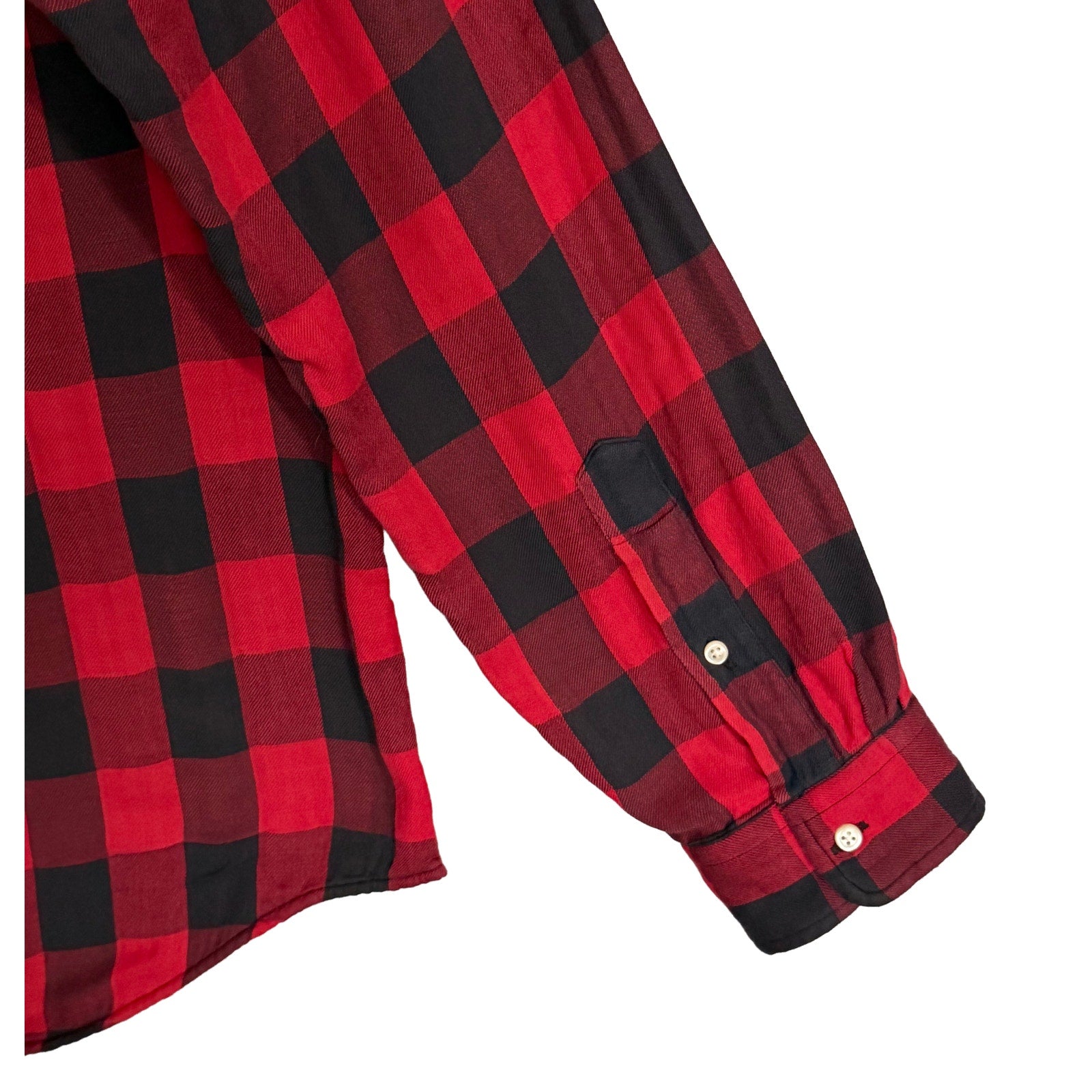 Polo Ralph Lauren Men's XL Classic Fit Cotton Flannel Shirt Red Black Check