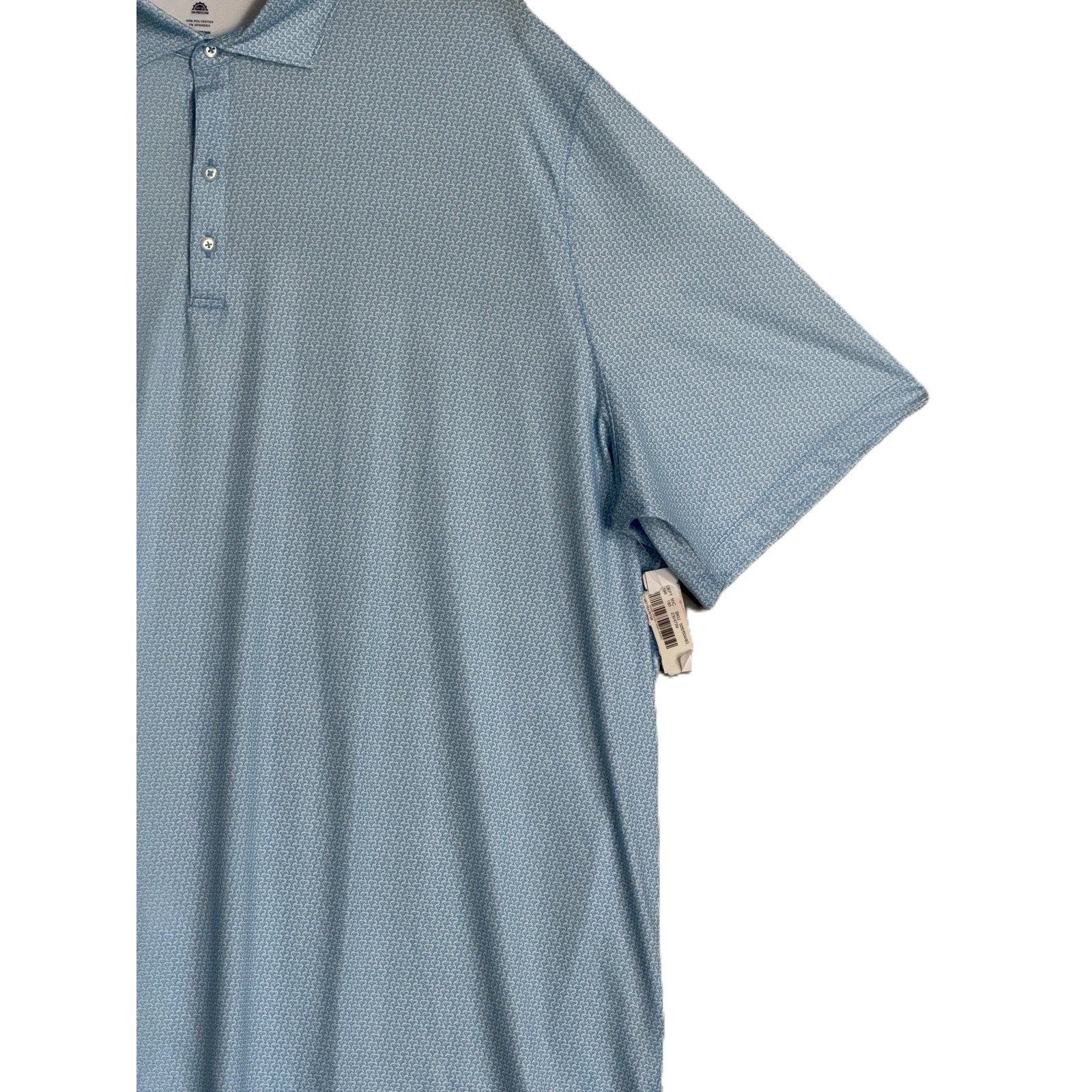 Johnnie-O Polo Shirt Men's 4XLT Big & Tall Short Sleeve Stretch Blue Geo