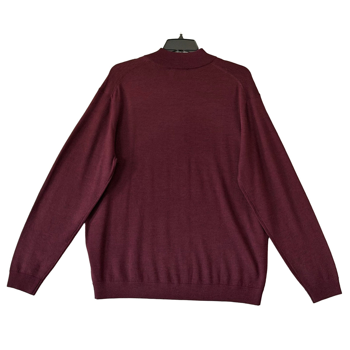 Hart Schaffner Marx Quarter Zip Men's 2XT Big & Tall Merino Wool Merlot Heather