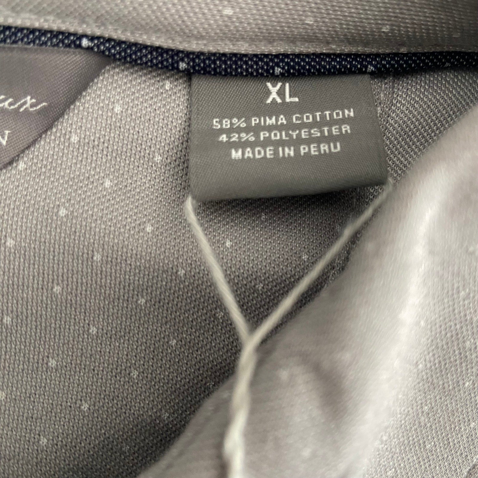 Daniel Cremieux Polo Shirt Men's XL Long Sleeve Pima Cotton Lt Grey Heather