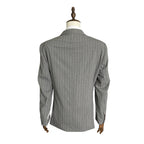 Tayion Men's 44L Suit Jacket Acontour Lined Stretch Fabric Grey Stripe