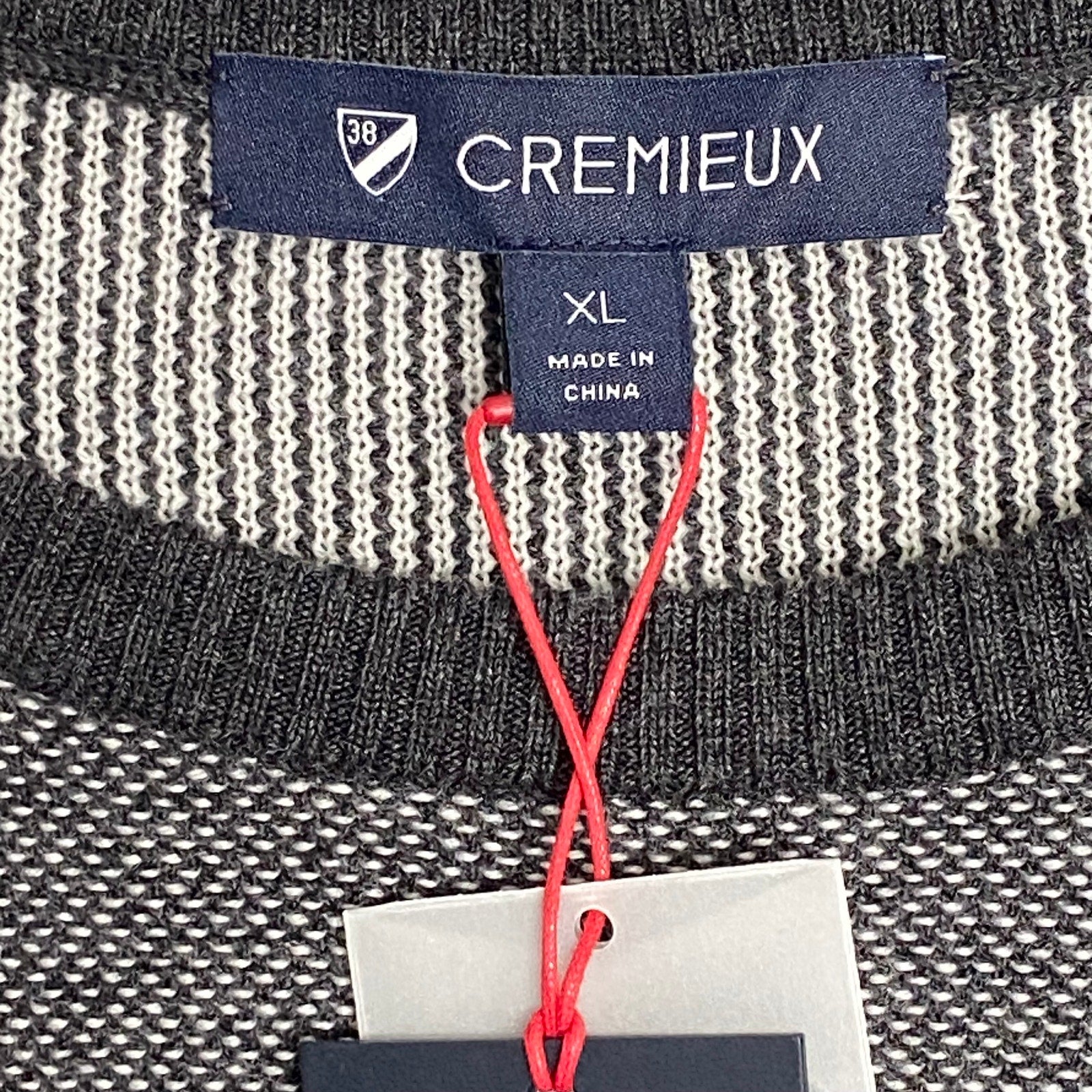 Daniel Cremieux Pullover Sweater Men's XL Fine Merino Wool Gray Burgundy