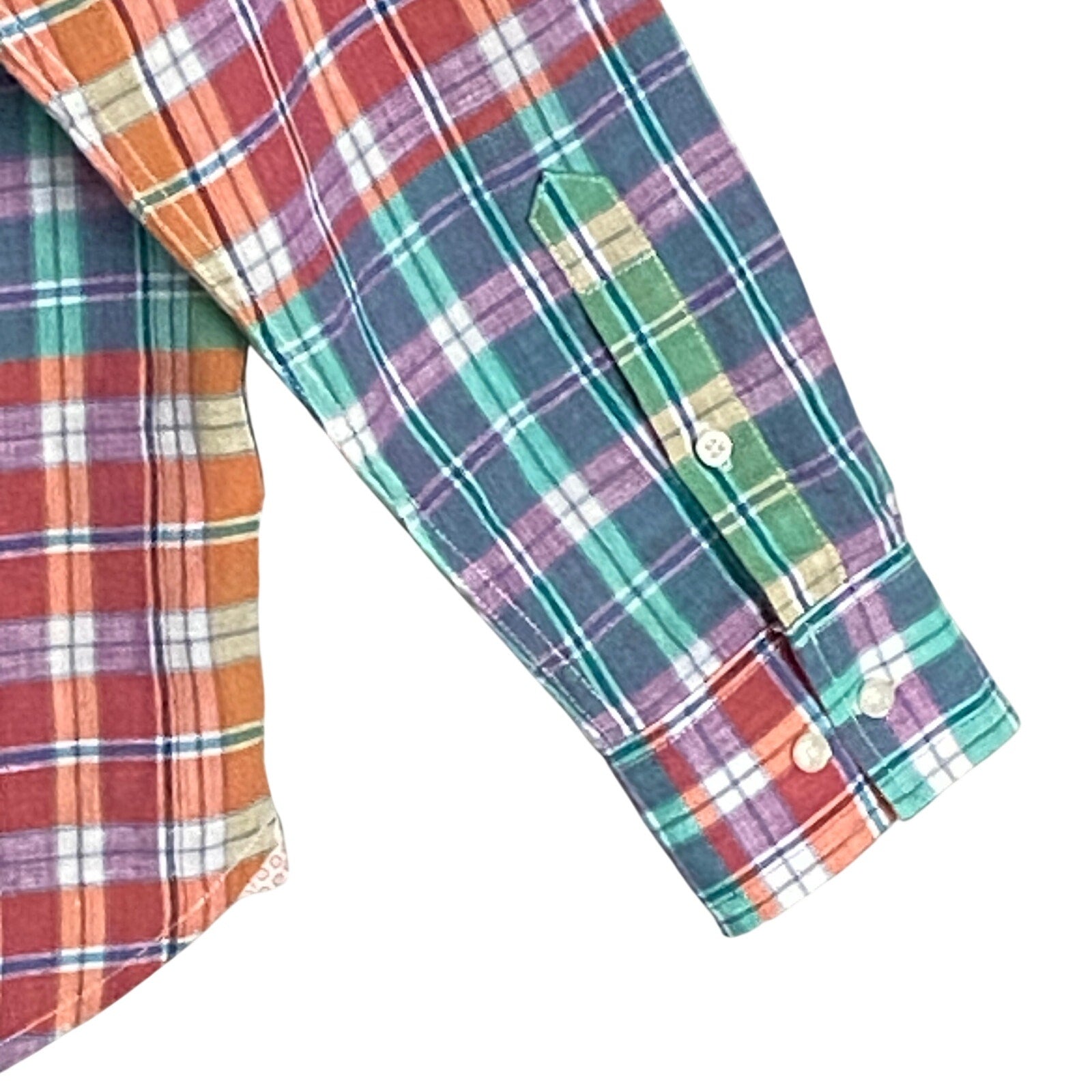 Tommy Bahama Shirt Men's Medium "Barbados Breeze Stretch" Plaid Linen Blend