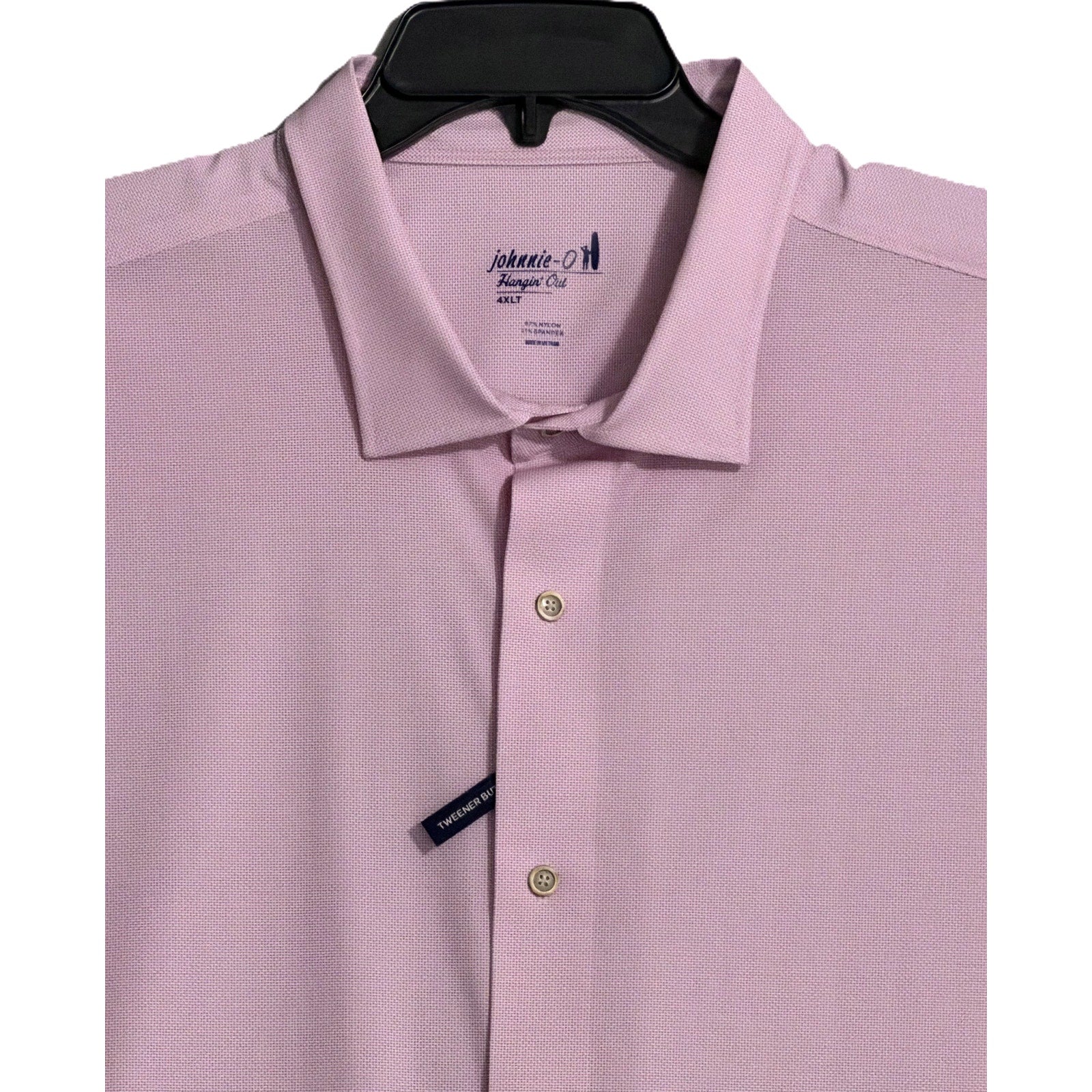 Johnnie-O Dress Shirt Men's 4XLT Big & Tall Short Sleeve Button-Up Pink