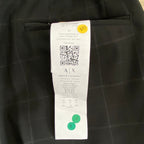 Armani Exchange Pant Men's 32"x31" Slim Fit Suit Pant Wool Black Window Pane NWT