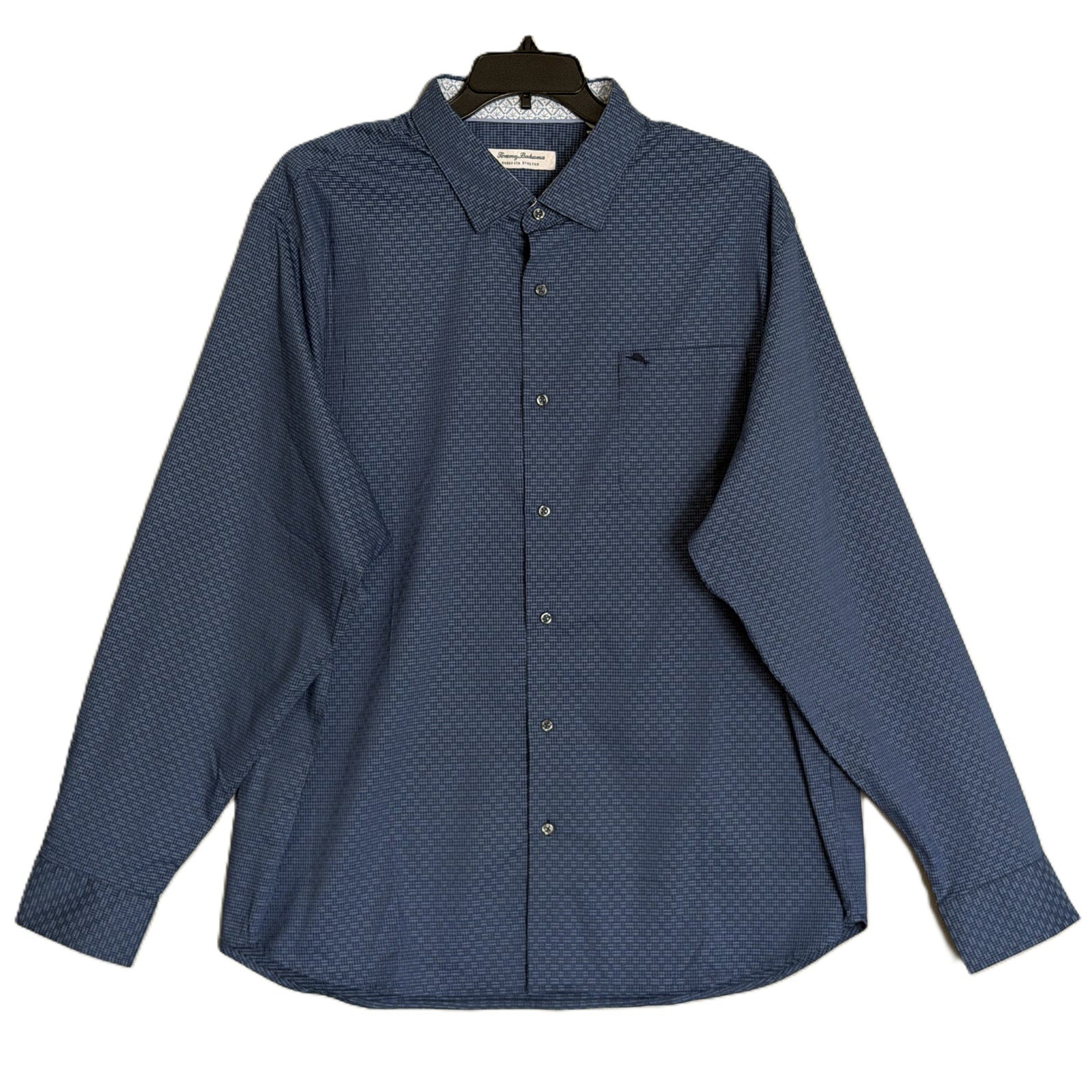 Tommy Bahama Dress Shirt Men's 2XLT Big & Tall Sarasota Stretch Island Navy