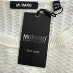 Murano Comfort Luxe Textured Sweater Men's 4XT Big & Tall Crew Neck Cream