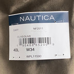 Nautica Men's Suit 40L 36W 2-Piece Suit Modern Fit Gaff Active Stretch Olive