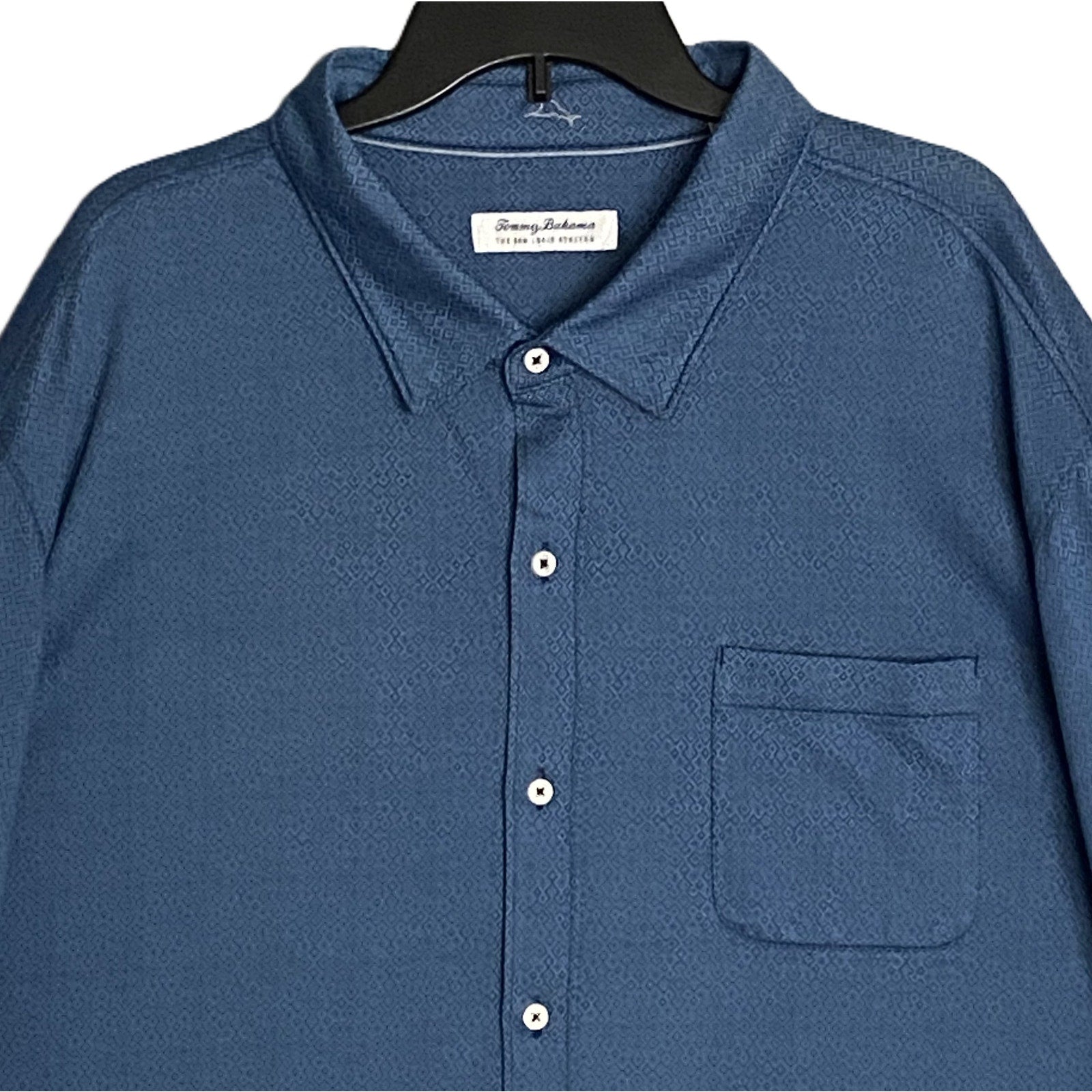 Tommy Bahama Shirt Men's 3XLT Big & Tall "San Lucio Stretch" Long Slv Blue