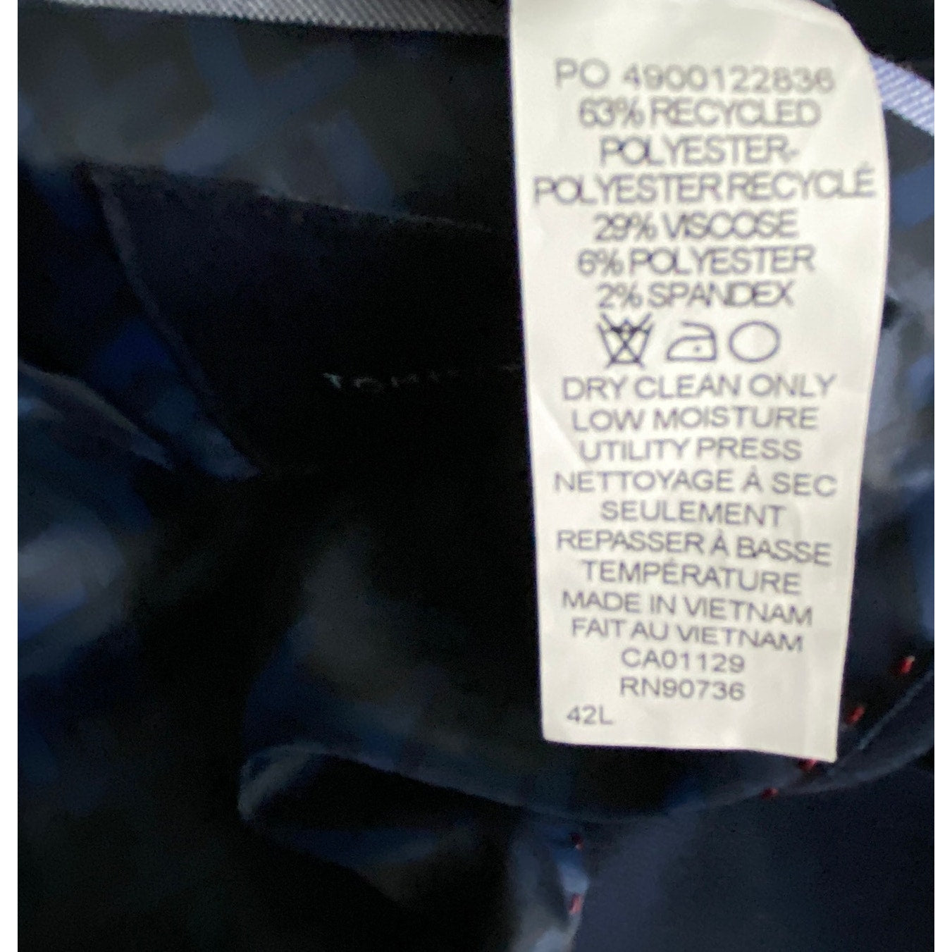 Tommy Hilfiger Suit Jacket Men's 42 Long TH Flex Conrad Navy Blue NEW