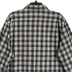 Michael Kors Men's XXL Classic Fit Flannel Shirt Black Grey Plaid Stretch