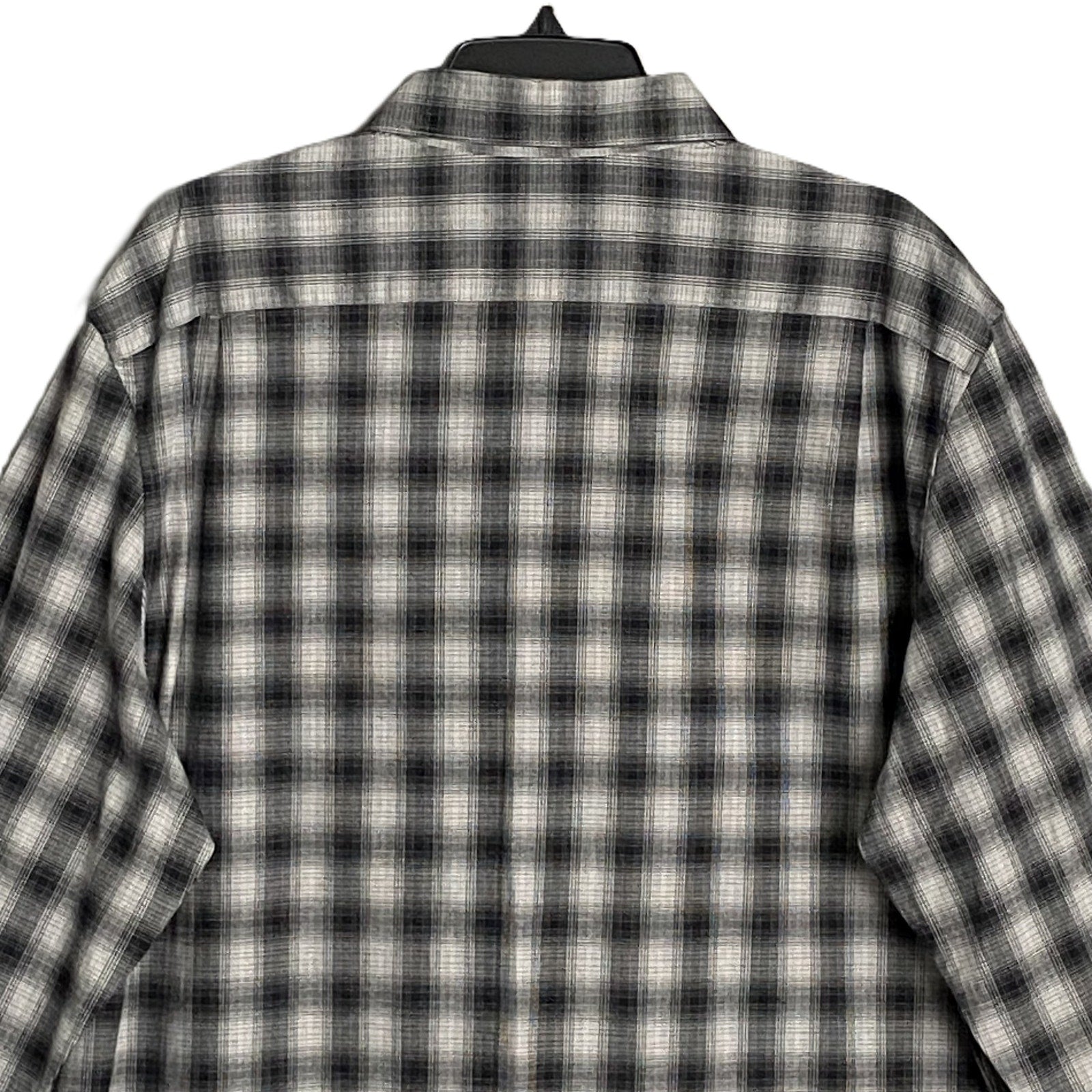 Michael Kors Men's XXL Classic Fit Flannel Shirt Black Grey Plaid Stretch