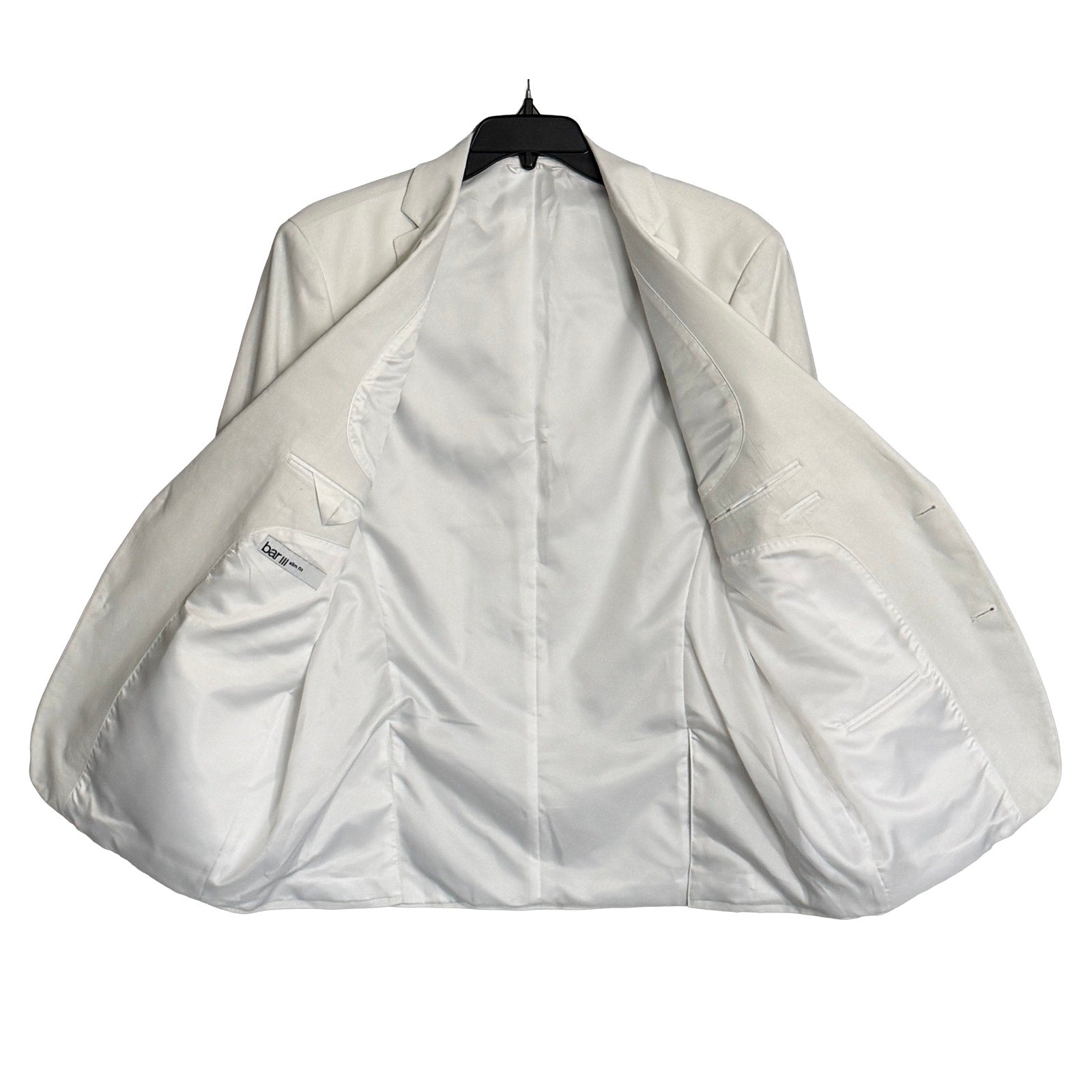 Bar III Men's 46 Long Suit Jacket Slim Fit Linen Cotton Blend White