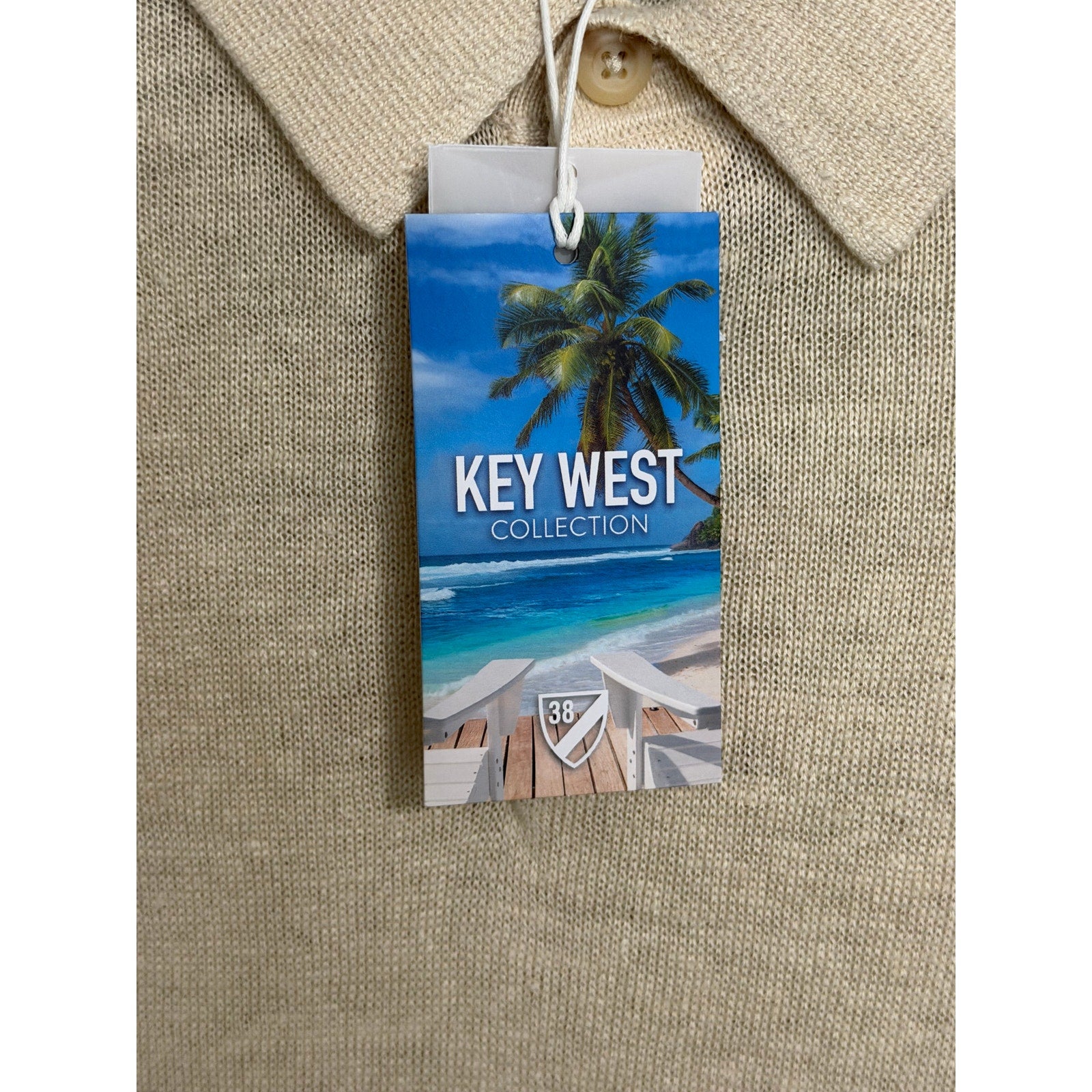 Daniel Cremieux Linen Shirt Men's Large Polo Shirt Key West Collection Beige
