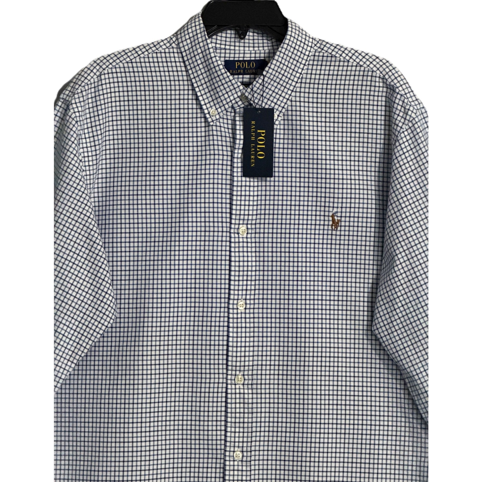 Polo Ralph Lauren Shirt Men's XL Long Sleeve Button Down Oxford Blue Check