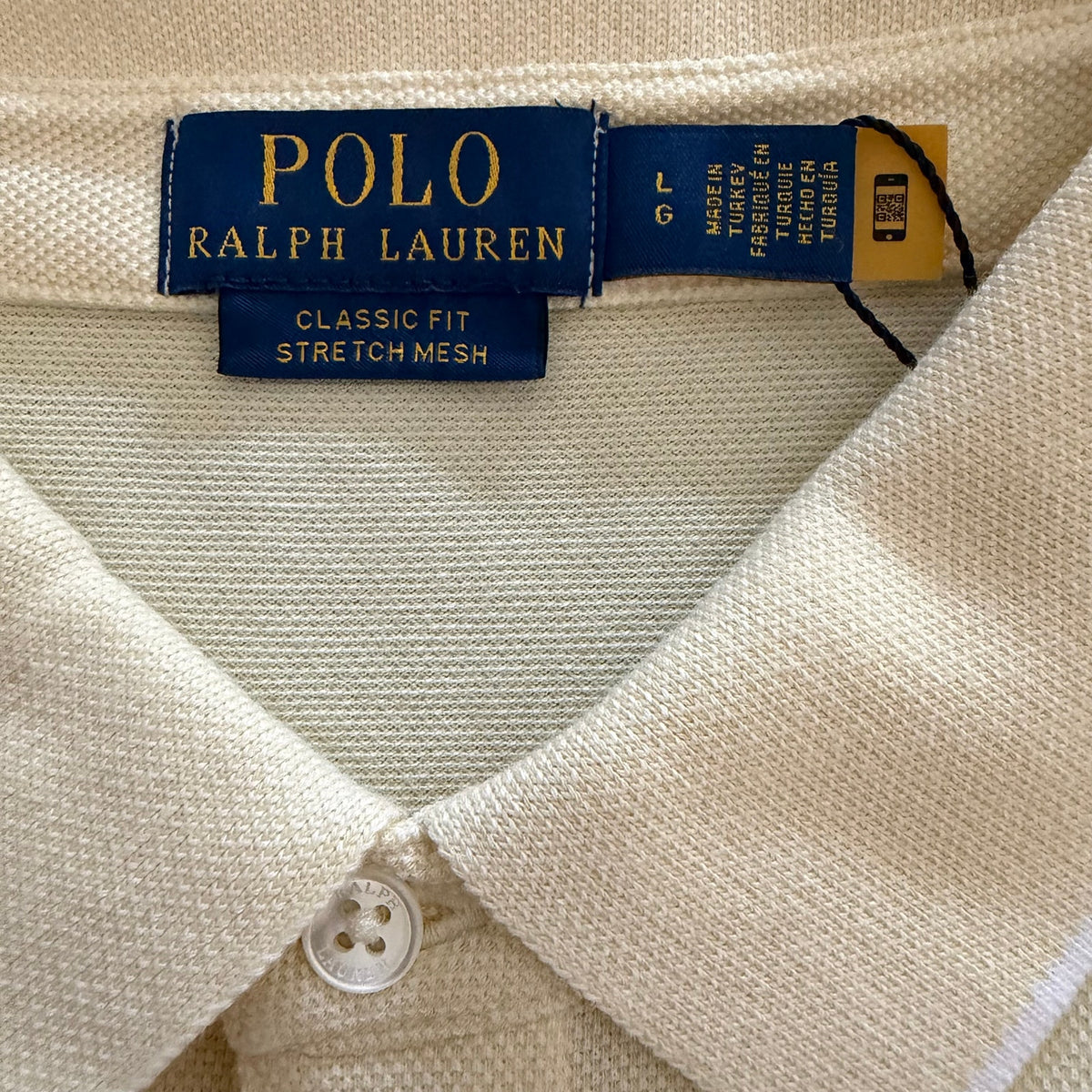 Polo Ralph Lauren Shirt Men's Large Short Sleeve Polo Classic Fit Yellow