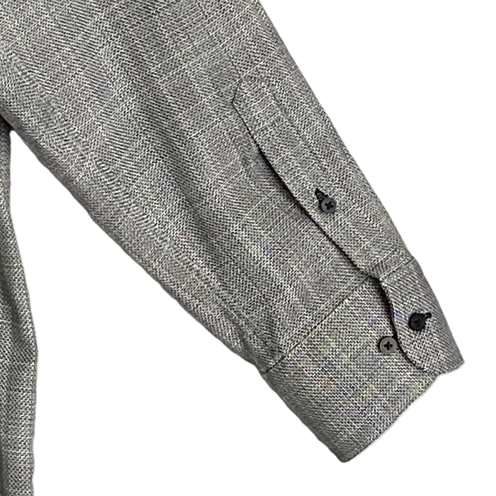 Visconti Black Men's XL Organic Cotton Long Sleeve Button Up Shirt Charcoal