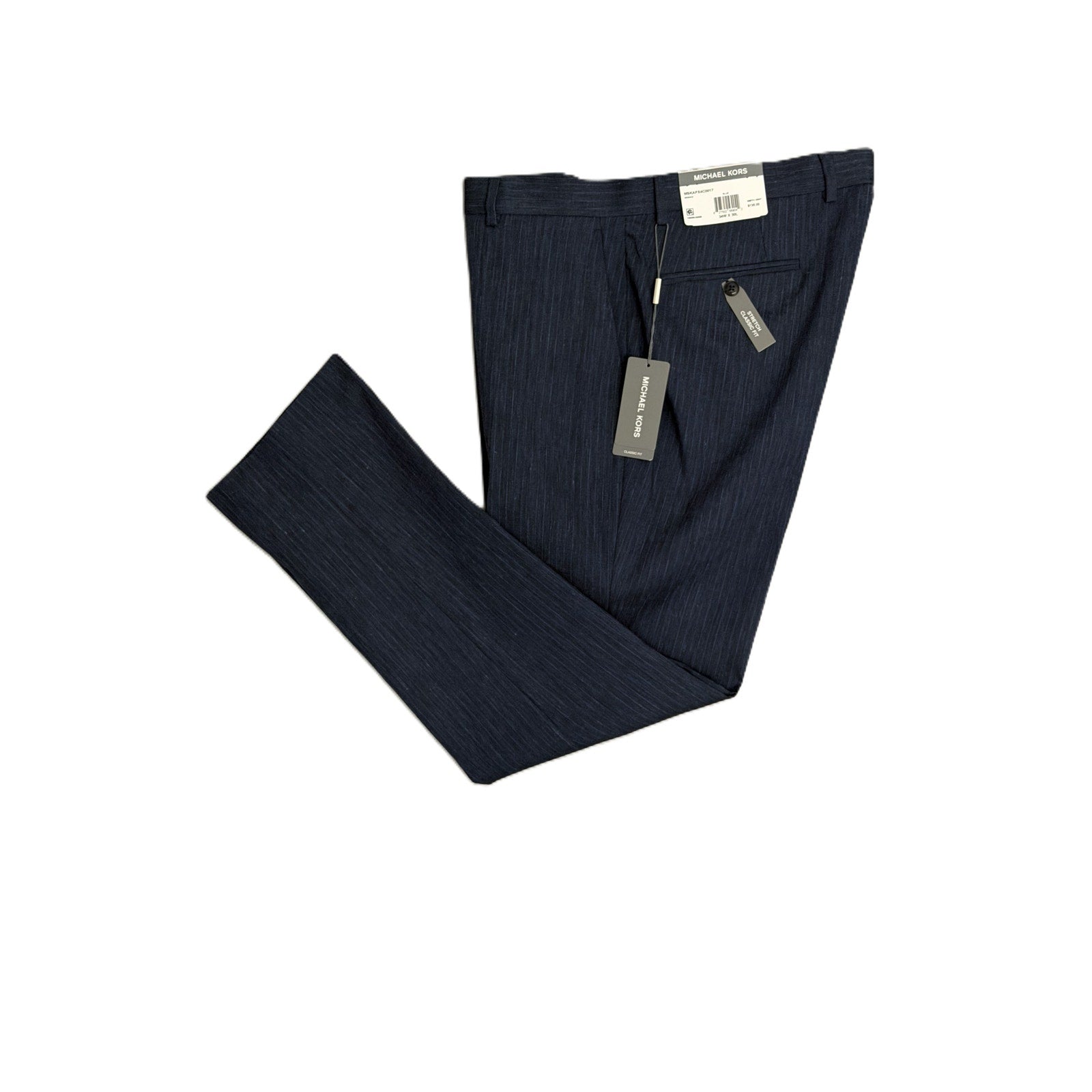 Michael Kors Dress Pants Men's 34"x30" Classic Fit Linen Blend Stretch Blue