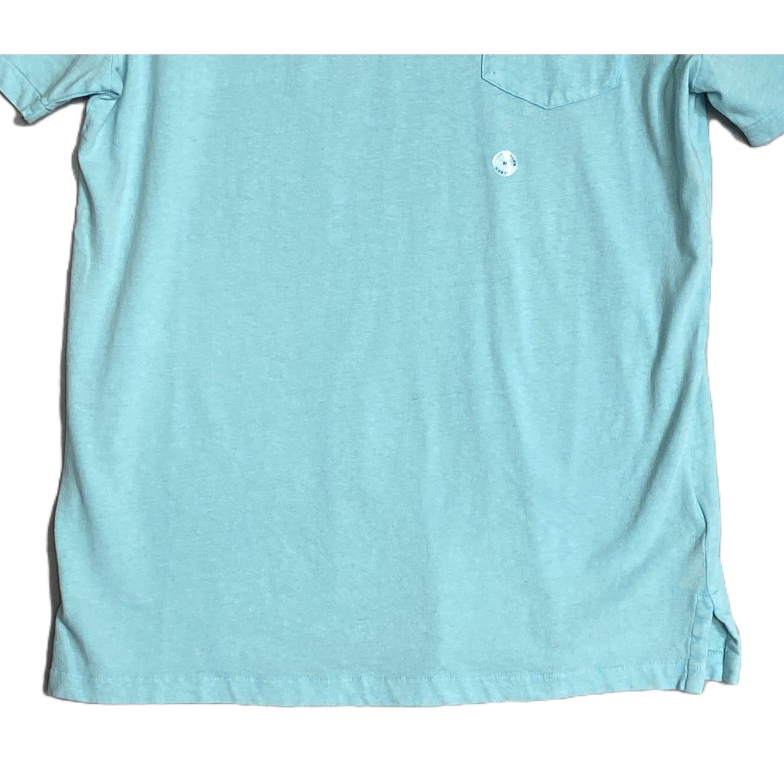 Polo Ralph Lauren Shirt Men's Medium Buttonless Polo Cotton Linen Blue