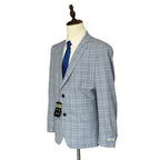 Alfani Alfatech Sport Coat Men's 46R Slim Fit Stretch Blue Plaid