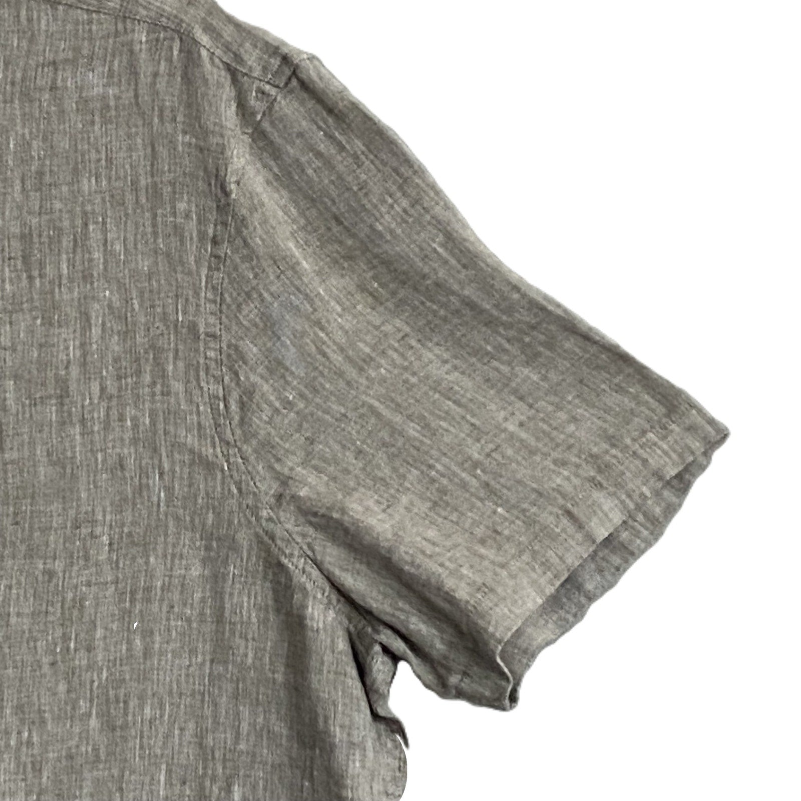 Michael Kors Linen Shirt Men's XL Classic Fit Short Sleeve Gray Heather
