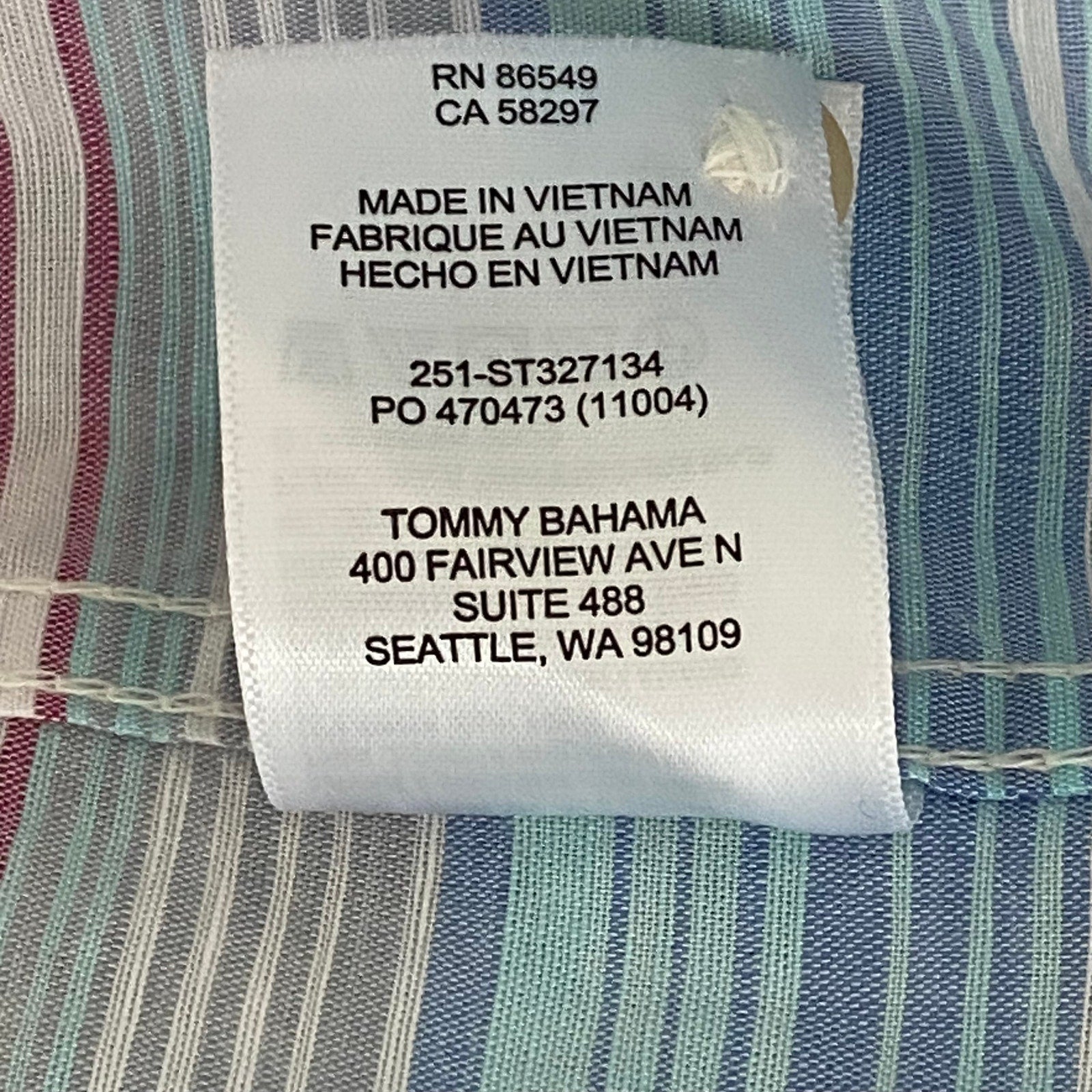 Tommy Bahama Shirt Men's XXL "Sand Linen Sicily Stripe" Linen Blend NEW w/Flaw