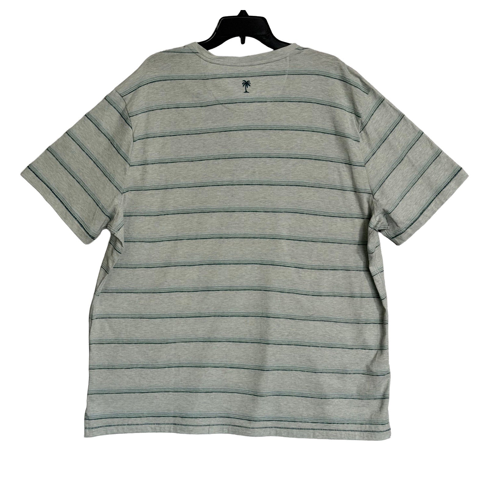 Tommy Bahama Henley Men's XXL Short Sleeve "Soleil Stripe Henley" Overcast
