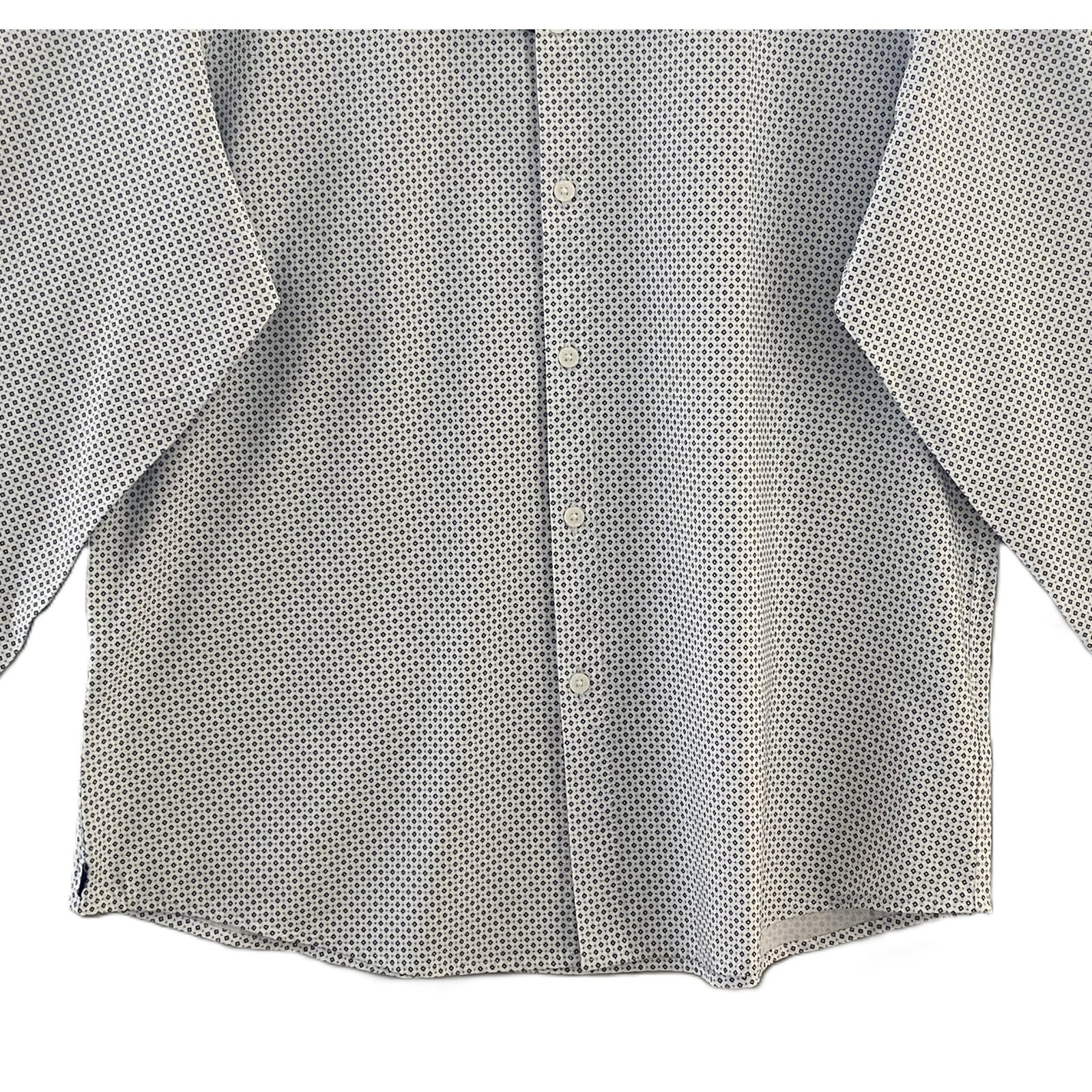Mizzen+Main Shirt Men's Medium Leeward Classic Fit No Tuck Diamond Mosaic