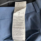 Armani Exchange Dress Pant Men's 30W Flat Front Raw Hem Stretch Wool Blue