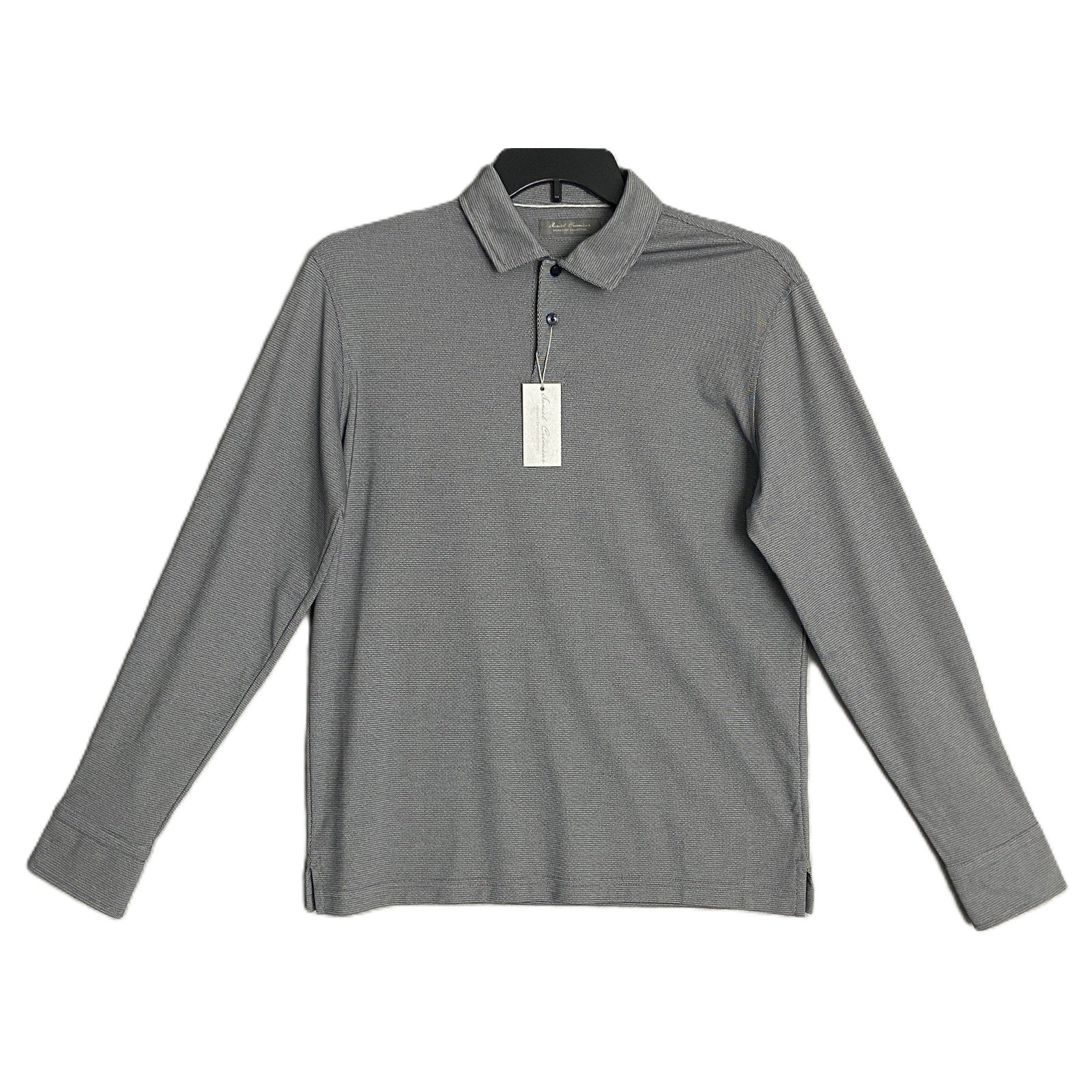 Daniel Cremieux Polo Shirt Men's Small Long Sleeve Pima Cotton Navy Heather