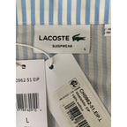 Lacoste Sleepwear Men's Large Poplin Pajama Shirt Cotton Blue Pinstripe