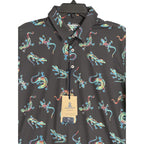 Chubbies Performance Polo Shirt Men's Small "The Busy Lizard" Short Sleeve