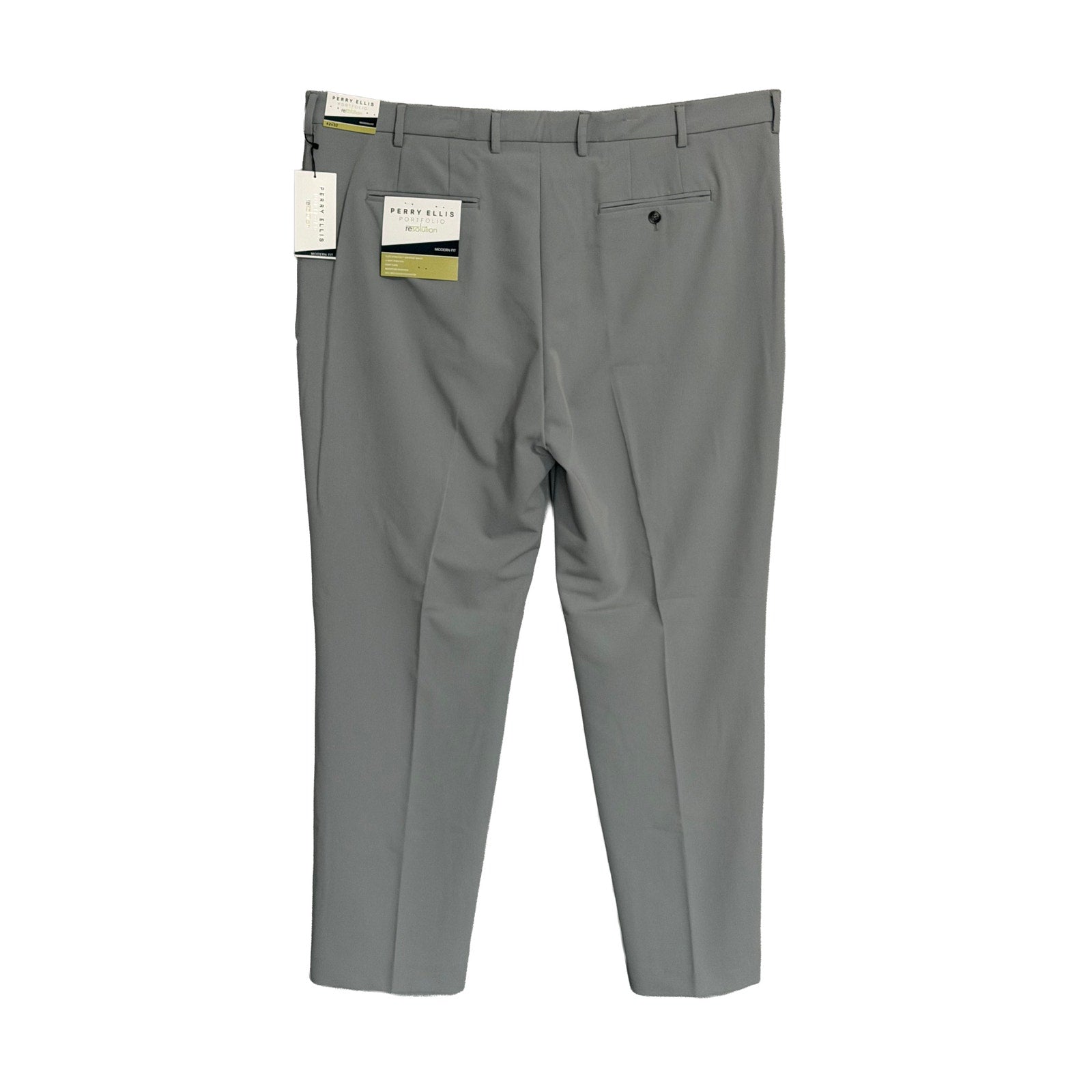 Perry Ellis Portfolio Pants Men's 42x32 Modern Fit Dress Pant Chiseled Stone